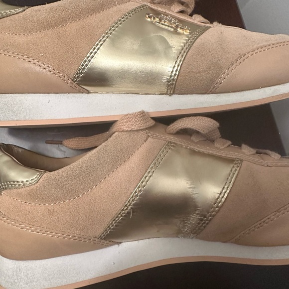 Coach Gold and Tan Women's Sneakers - Picture 2 of 6
